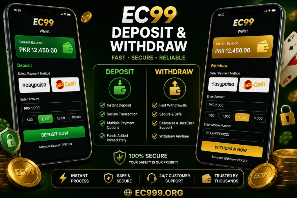 deposit and withdraw